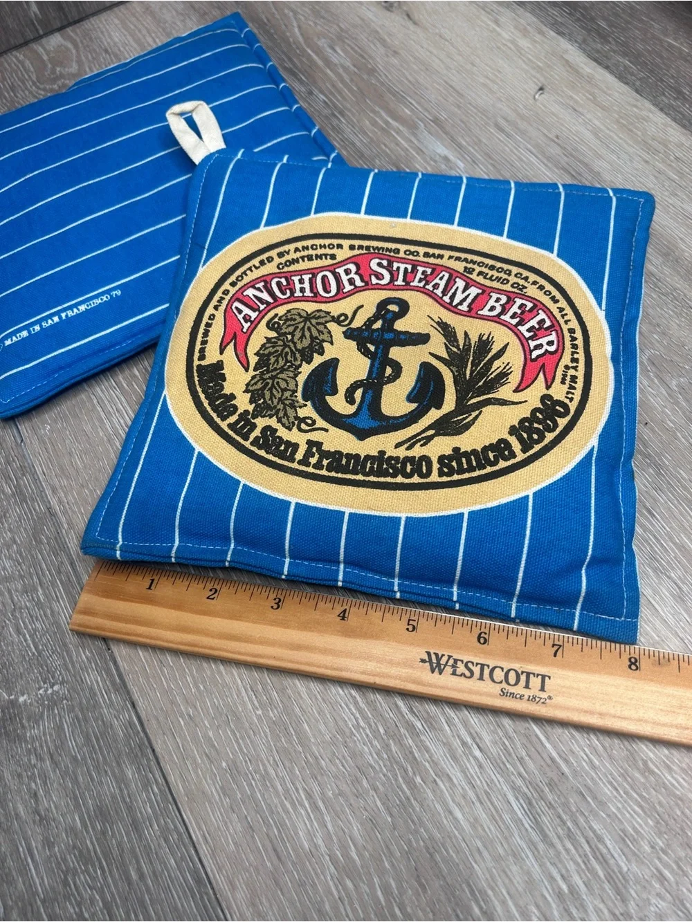 Vintage 1979 Anchor Steam Beer Pot Holders / Hot Pads – Set of 2